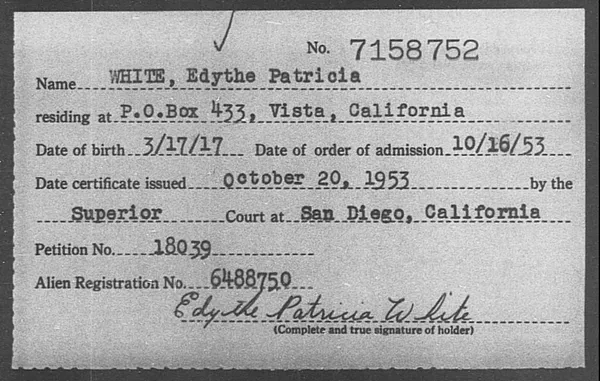 White, Edythe Patricia - 1953
