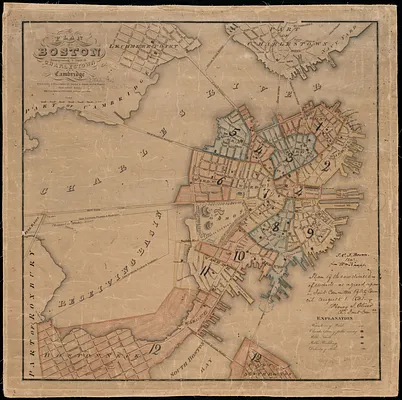 Plan of Boston comprising a part of Charlestown and Cambridge