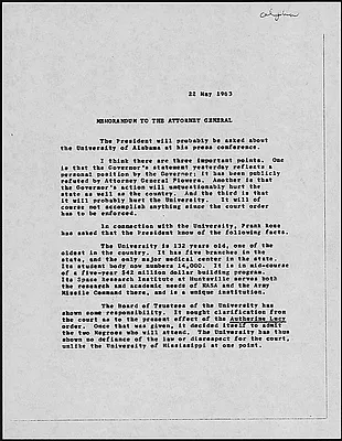 Memorandum to the Attorney General, 22 May 1963