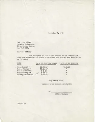 Letters Sent to Dr. F.B. Flinn [Dr. Frederick B. Flinn], December 7, 1948