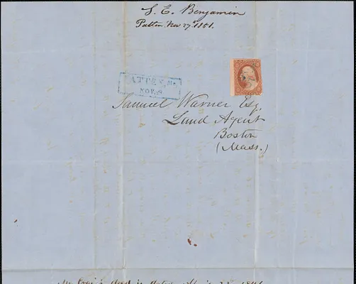 L. E. Benjamin to Samuel Warner, 27 November 1851