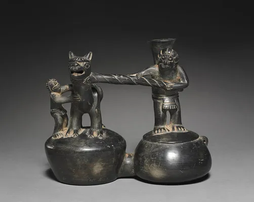 Double-chambered Vessel with Figures and Camelid