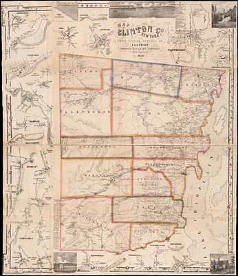 Map of Clinton Co., New York