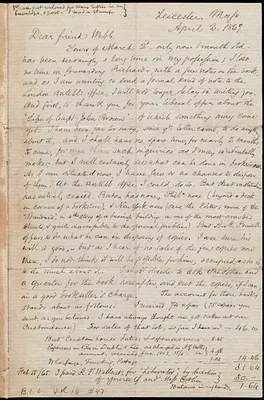 Letter from Samuel May, Leicester, Mass., to Richard Davis Webb, April 2, 1867