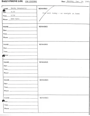 1985 Telephone Logs [01/01/1985-01/14/1985]