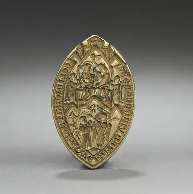 Almond-Shaped Seal: Coronation of the Virgin with a Kneeling Monk