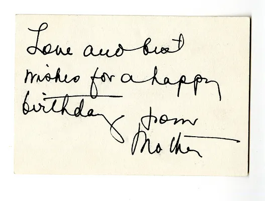 Note from Bess W. Truman to Margaret Truman