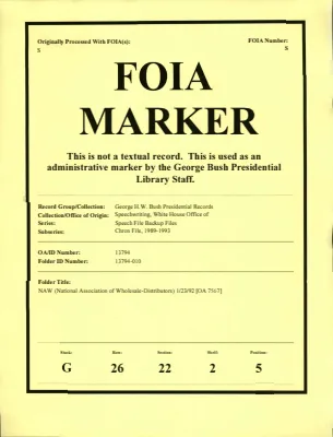 NAW (National Association of Wholesale-Distributors) 1/23/92 [OA 7567]