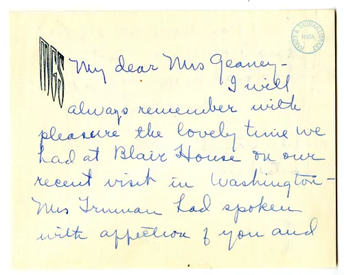 Letter from Mary Gentry Shaw to Victoria Geaney