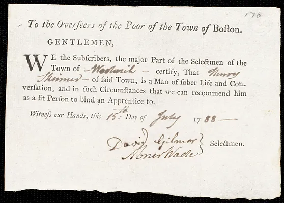 Abigail [Abigal] Clough indentured to apprentice with Henry Skinner of Woolwich, 2 July 1788