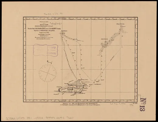 Arctic Ocean, north of Behrings Strait, track of the U.S.S. Rodgers, Lieut. R.M. Berry Comdg., north of Wrangel Island, September 1881