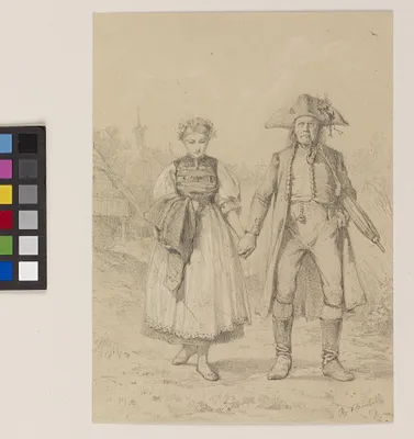 Old Man and Girl in Peasant Costume