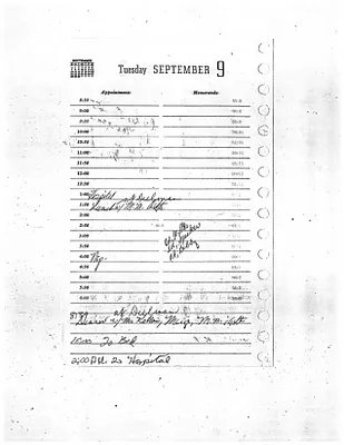 Lyndon Johnson's 1958 Desk Diary, beginning 9/9/1958