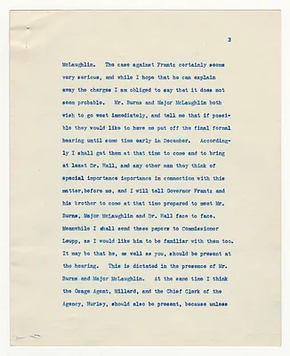 Letter from President Theodore Roosevelt to Secretary of the Interior E. A. Hitchcock