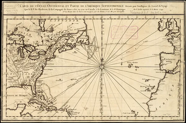 Carte de l'ocean occidental et partie de l'Amerique septentrionale