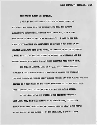 WMEX Radio Broadcast February 4, 1947