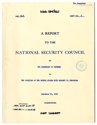 National Security Council Report 64/1, Report to the National Security Council by the Secretary of Defense on the Position of the United States with Respect to Indochina