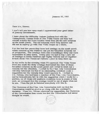 Correspondence Between George R. Brown and President Harry S. Truman