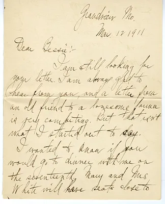Letter from Harry S. Truman to Bess Wallace