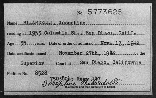 Bilardelli, Josephine - 1942