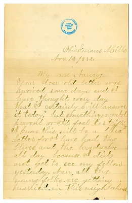Letter from Mary Martha Truman to Nancy Bentley