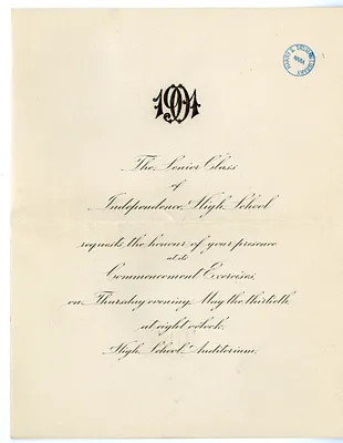 Invitation, Independence High School Commencement Ceremony