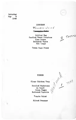 White House Luncheon and Dinner Menu