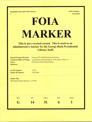 [Presidential Daily Backup] 11/4/1989