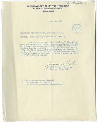 Memorandum from James S. Lay, Jr. to the National Security Council