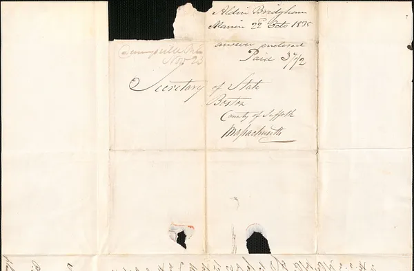 Aldin Bridgham to the Secretary of the Commonwealth, 22 October 1835