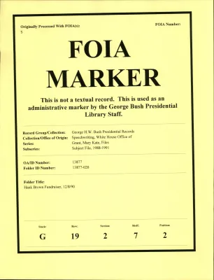 Hank Brown Fundraiser 12/8/90 [OA 4425]
