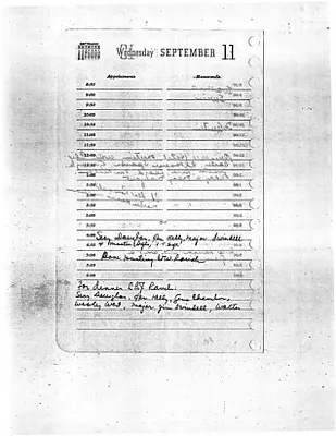 Lyndon Johnson's 1957 Desk Diary, beginning 9/11/1957