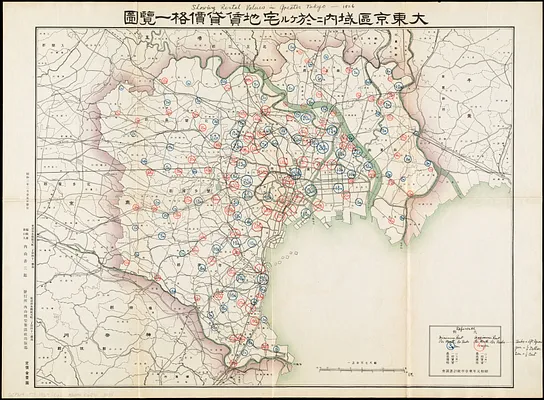 Showing rental values in greater Tokyo - 1926