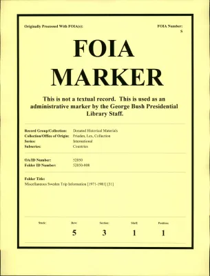 Miscellaneous Sweden Trip Information [1971-1981] [31]