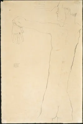 Nude Man with Raised Arms (recto)