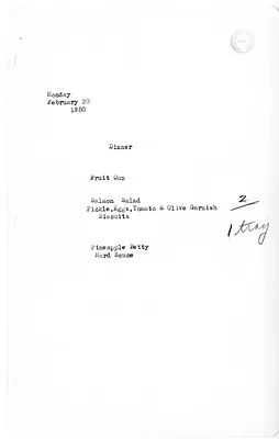 White House Dinner Menu