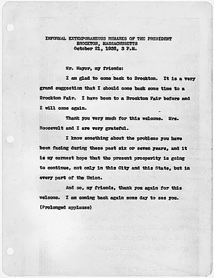 Extemporaneous remarks in Brockton, Massachusetts