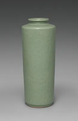Tong-Shaped Vase with Flowers and Grasses