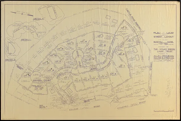 Plan of land and street layout in Boston, Mass., Hyde Park