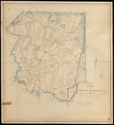 Plan of North Brookfield made by Bonum Nye, dated 1830