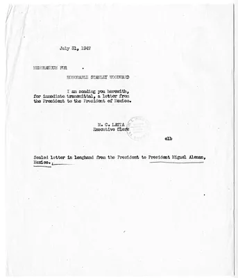 Memorandum from M. C. Latta to Stanley Woodward