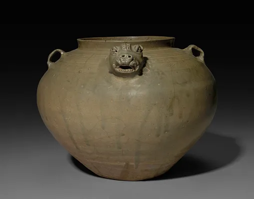 Jar with Tiger-Headed Spout:  Yue Ware