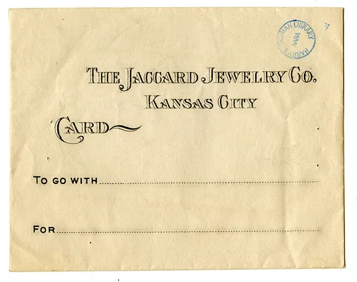 Wedding Gift Enclosure Card from Elizabeth Emery (Mrs. George Porterfield) Gates