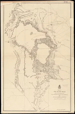 Map of the Black Hills from a reconnaissance by Capt. William Ludlow, Corps of Engineers, 1874, and maps of Warren and Raynolds