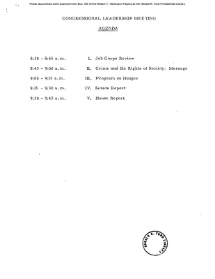 White House - Congressional Leadership Meeting, 5/6/69 (includes minutes and Ford notes