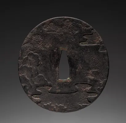 Sword Guard (Tsuba) with Landscape