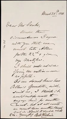 Letter from Charles C. Perkins to Francis H. Jenks, 1880 March 26