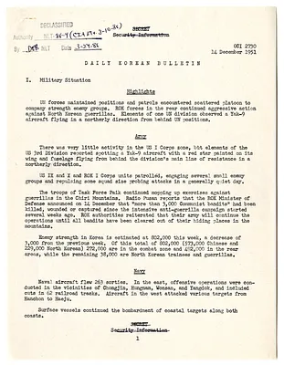 Memorandum, Daily Korean Bulletin
