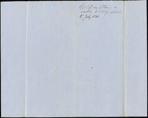 George Coffin to Samuel Warner Junior, 3 July 1851