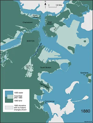 Boston shoreline 1880